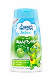 Мягкий шампунь Happy Moments Дракоша с натуральным кондиционером без слез с ароматом яблока