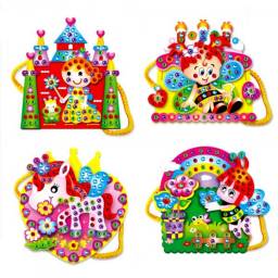 Набор для детского творчества Aliexpress Сумочка своими руками \2016 Hot Sell EVA Cartoon Handmade Bags DIY Hand-sewn Diamond Educational Toys for Child Random Sent