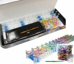 Набор для плетения браслетов из резинок Ebay NEW COLOURFUL RAINBOW LOOM 600 RUBBER BANDS BRACELET MAKING KIT TWISTZ BANDZ DIY