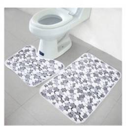 Набор ковриков для ванной с Алиэкспрес 2PCS Bathroom Mats Set Coral Fleece Memory Foam Rug Kit Toilet Pattern Bath Non-slip Floor Carpet Mattress for Bathroom Decor
