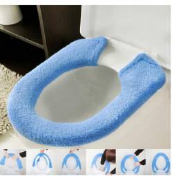 Накладка на унитаз на заклепках Aliexpress Japanese style solid color plush buckle thermal toilet set mat thick zinc