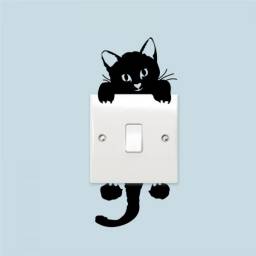 Наклейка для интерьера AliExpress\lovely cute little cat switch stickers 327. home decoration wall decals mural art posters vinyl diy adesivos de paredes 0.0