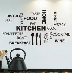 Наклейка на стену Aliexpress 2015 Modern romantic Kitchen Restaurant vinyl stickers wall Decals kitchen decor Mural Wallpaper Drop Shipping - отзыв