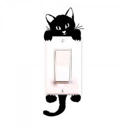 Наклейка на стену AliExpress New Qualified 2017 New hot Viny Cat Wall Stickers Light Switch Art Baby Nursery bedroom Decor Levert Dropship dig6314
