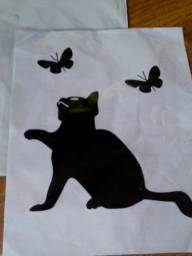 Наклейка на выключатель AliExpress Big promotion wholesale eco friendly removable home decoration switch stickers cat and butterfly on the wall