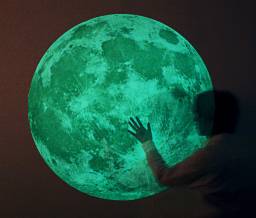Наклейки декоративные 50x50cm Large size Luminous Clair De Lune Moon Decor Home Glow In The Dark Point Decal Sticker (FL1075)