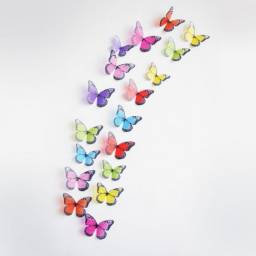Наклейки на стену 3D "Бабочки" AliExpress\HOT 18 Pcs Creative butterflies 3D DIY PVC removable wall stickers Art christmas wedding decorations *