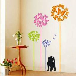 Наклейки на стену Aliexpress Feifei Butterfly&Cat Wall Sticker Decor Decals Art Removable home