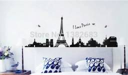 Наклейки на стену AliExpress Free Shipping I LOVE PARIS Eiffel Tower DIY Removable Wall Stickers Parlor Kids Bedroom Home Decor House Decoration TC954