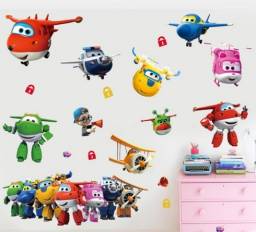 Наклейки на стену Джет "Супер крылья" из Aliexpress 3D cartoon Super Wings Jett airplane PVC Decals Adhesive Wall Stickers Mural Home Decor kids boy bedroom nursery birthday gift