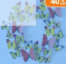 Наклейки на стены Creative Vivid Butterfly Style Popular Decal Wall Stickers Home Decor Room Decorations 3D Free Shipping K5BO