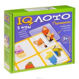 Настольная игра Airis Press Пластиковое лото IQ лото "Половинки". Комплект из трех игр