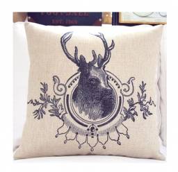 Наволочка aliexpress Retro-Cotton-Pillowcase-Deer-head-Pattern-Of-Decorative-Pillowcase-To-Keep-Cushion-Lumbar-Pillowcase
