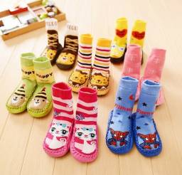Носки детские Aliexpress Children's Infant Cartoon Socks Baby Gift Kid's Indoor Floor Socks Leather Sole Non-Slip Thick Towel Socks