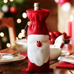 Новогодний чехол для бутылки вина/шампанского с Дедом Морозом Wine Bottle Cover Santa Claus Christmas New Year 2015