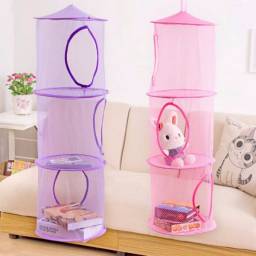 Органайзер 3 Shelf Hanging Storage Basket Net Organizer Bag Bedroom Door Wall Closet Organizers Toy Basket