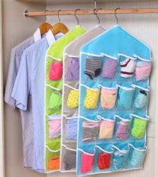 Органайзер для хранения белья AliExpress 16 Pockets Foldable Wardrobe Hanging Bags Socks Briefs Organizer Clothing Hanger Closet Shoes Underpants Storage Bag