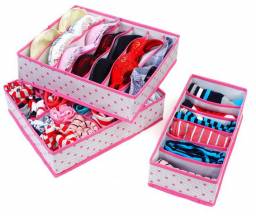 Органайзер для нижнего белья Aliexpress 3Pcs In Set Rose Pink Dot Non-woven Design Home Folding Storage Box For Underwear Sock Bra Ties Organizer Case