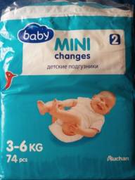 Подгузники Auchan Baby MINI Changes 2