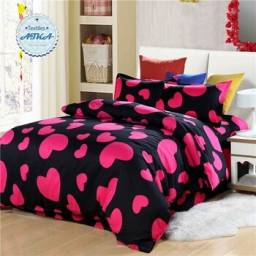 Постельное белье Алиэкспресс Love Heart bedding sets 3pcs/4pcs twin full queen star starry sky duvet cover set bedclothes polka dot red black yellow #2