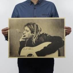Постер Aliexpress Kurt Cobain/Nirvana frontman / rock poster / kraft paper bar decorative painting 51x35.5cm