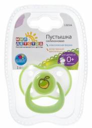 Пустышка Мир детства силиконовая ортодонтическая 0+