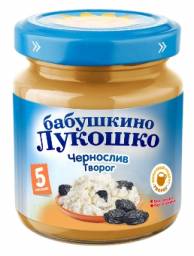 Пюре Бабушкино лукошко Чернослив - Творог (с 5 месяцев)