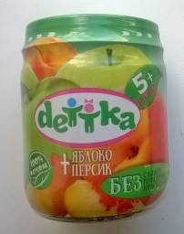 Пюре Dettka из яблок и персиков