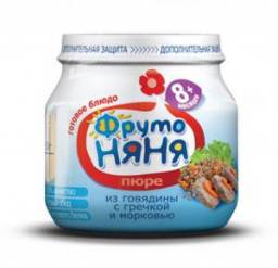 Пюре Фруто Няня из говядины с гречкой и морковью