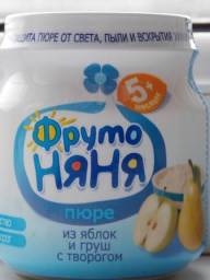 Пюре Фруто Няня из яблок и груш с творогом