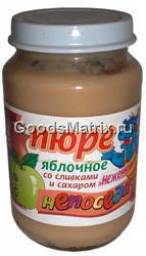 Пюре Непоседа яблочное "Нежинка" со сливками и сахаром
