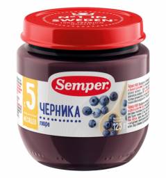 Пюре Semper Черника с 5 месяцев