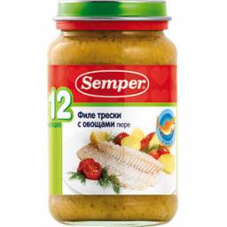 Пюре Semper Филе трески с овощами с 12 мес