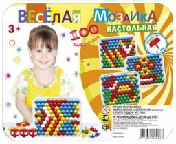Развивающая игрушка Забава Весёлая мозаика в пластмассовом поддоне (100 элементов) артикул 12223