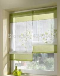 Римские шторы Aliexpress Morden small short kitchen coffee curtain for windows embroidered curtains sheer tulle cortinas