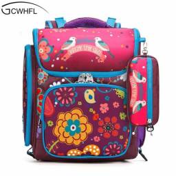Рюкзак школьный Aliexpress GCWHFL 2017 New Product Girls Backpacks Orthopaedic Children Primary School Bags Vintage Style Flowers School Backpack For Girls