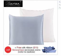 Шелковая наволочка Aliexpress Lilysilk 100% Pure Mulberry Silk Pillowcase with Cotton Underside Pillow Cover Free Shipping 60x60cm 65x65cm 70X70cm 1 Pcs
