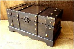 Шкатулка Aliexpress Vintage style handmade wooden black wooden chest classical Treasure Chests retro storage box