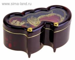 Шкатулка музыкальная "Два сердца" механическая "Сима-ленд"