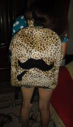 Школьный ранец/рюкзак Aliexpress Free shipping New 2015 Fashion European and American Style Women Backpacks Lovely beard Vintage Leopard bag PU leather Backpack