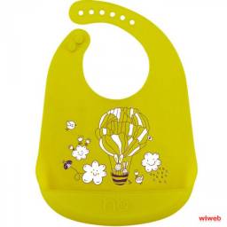 Слюнявчик Happy Baby силиконовый Bib Pocket lime