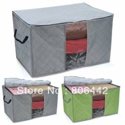 Сумка для хранения Aliexpress Folding Bamboo Charcoal Clothes Quilt Sweater Blanket Closet Transparent Windows Storage Bags Case Box Wholesale Free Shipping