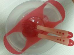 Тарелка P&Z NEW Child Tableware Baby Kids Sucker Dishes with Temperature Sensing Spoon 1Set/3Pcs
