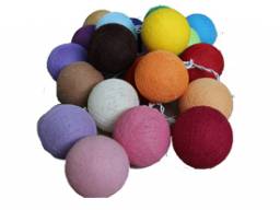 Тайская гирлянда с шариками из хлопковых нитей LIGHTENING BALL BRIGHT MULTICOLOR