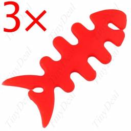 Tinydeal Аксессуар для наушников Red Silicone Fishbone's Shape Soft Wrap Device for Earphones Cable Thin Wire MSW-7662 (силиконовый)