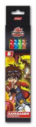 Цветные карандаши Hatber BAKUGAN 6 цветов