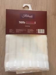 Тюль белый с вышивкой "Milando home textile" 275×270.