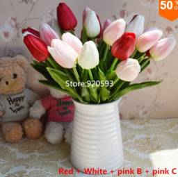 Тюльпаны Aliexpress Free shipping 31PCS/LOT pu mini tulip flower real touch wedding artificial silk home decoration