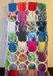 Вешалка для шарфов Aliexpress Free Shipping Scarf Shawl Scarf Belt Tie Hanger Holder Organizer Storage 28 Ring Rope Slots FZ1005