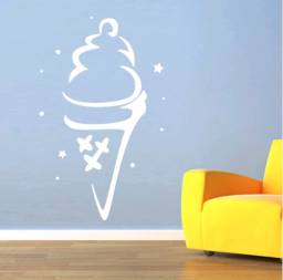 Виниловая наклейка на стену Aliexpress DCTOP Vinyl Wall Decal Removable DIY White Ice Cream Cone Decorative Wall Sticker Living Room